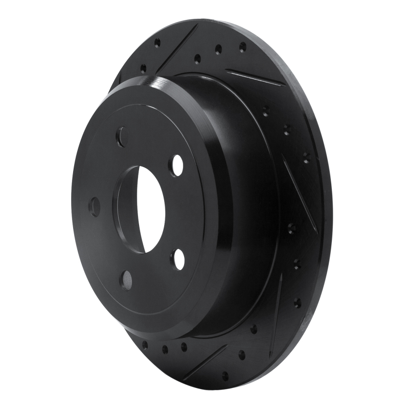 Jeep Wrangler Brake Rotor (1) - Rear Left - R1 Concepts - Drilled & Slotted - Black - `07-`18